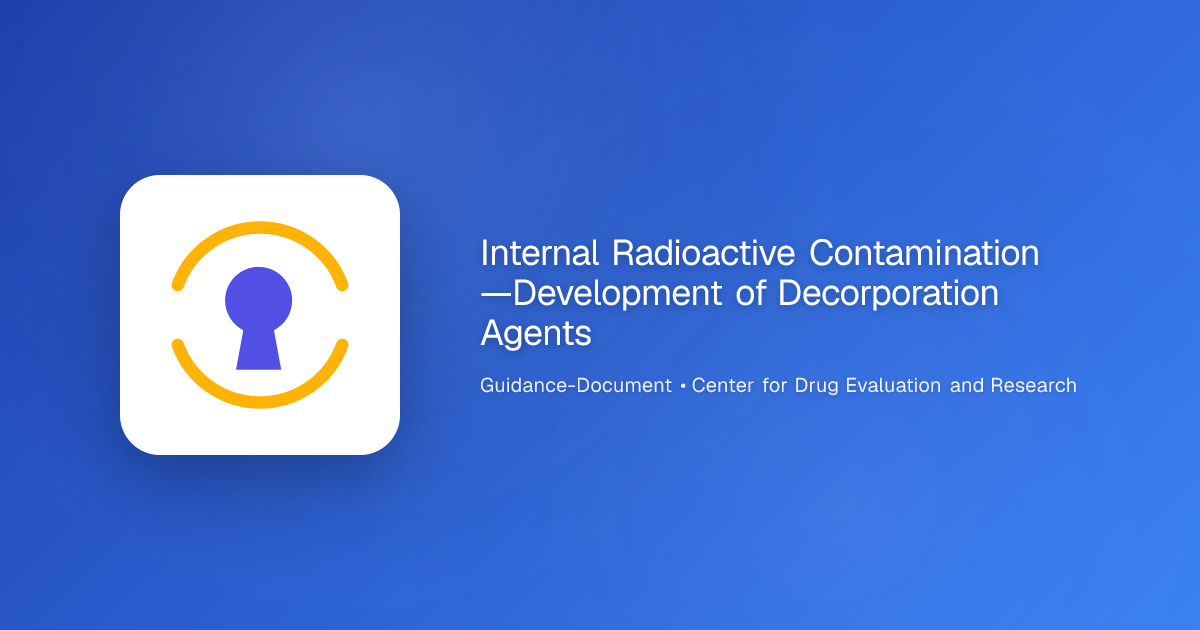Internal Radioactive Contamination —Development of Decorporation Agents ...